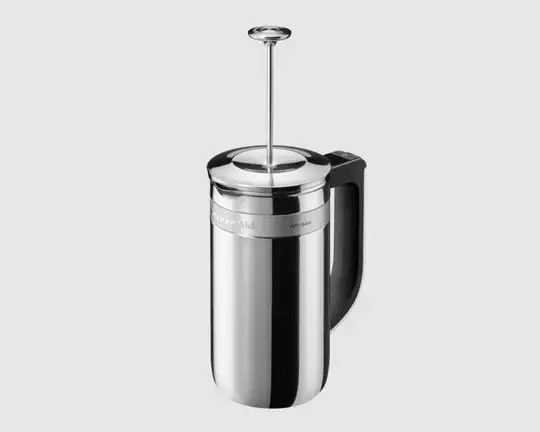 French Press with integrated scale and timer French Press with integrated scale and timer