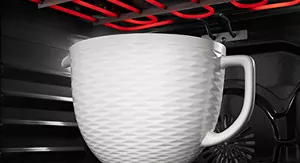 KitchenAid KSM2CB5PWG 5 Qt. White Gardenia Ceramic Mixing Bowl with Handle  for Tilt Head Mixers