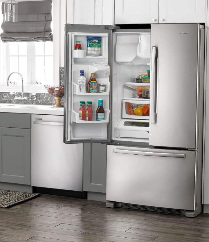 Amana® side-by-side bottom-out refrigerator