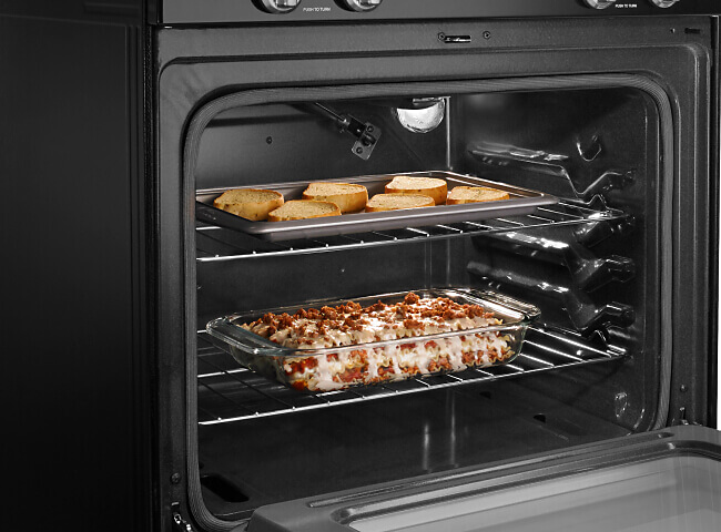 Food in Amana® range oven