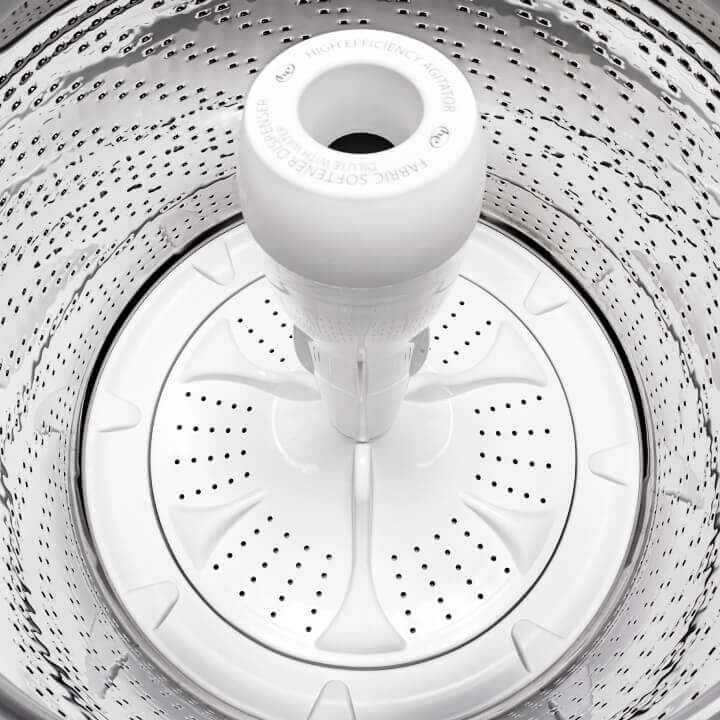 Interior of washer showing agitator Interior of washer showing agitator