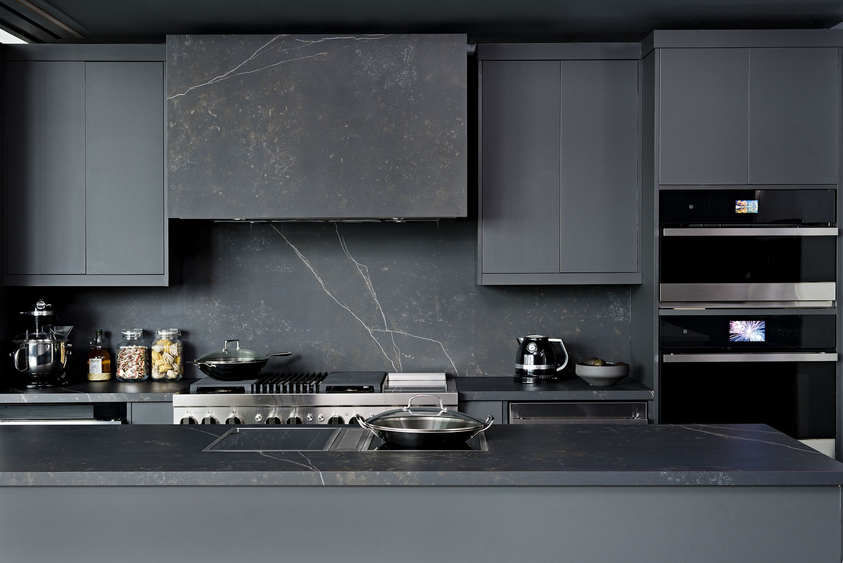 A luxury kitchen featuring JennAir appliances