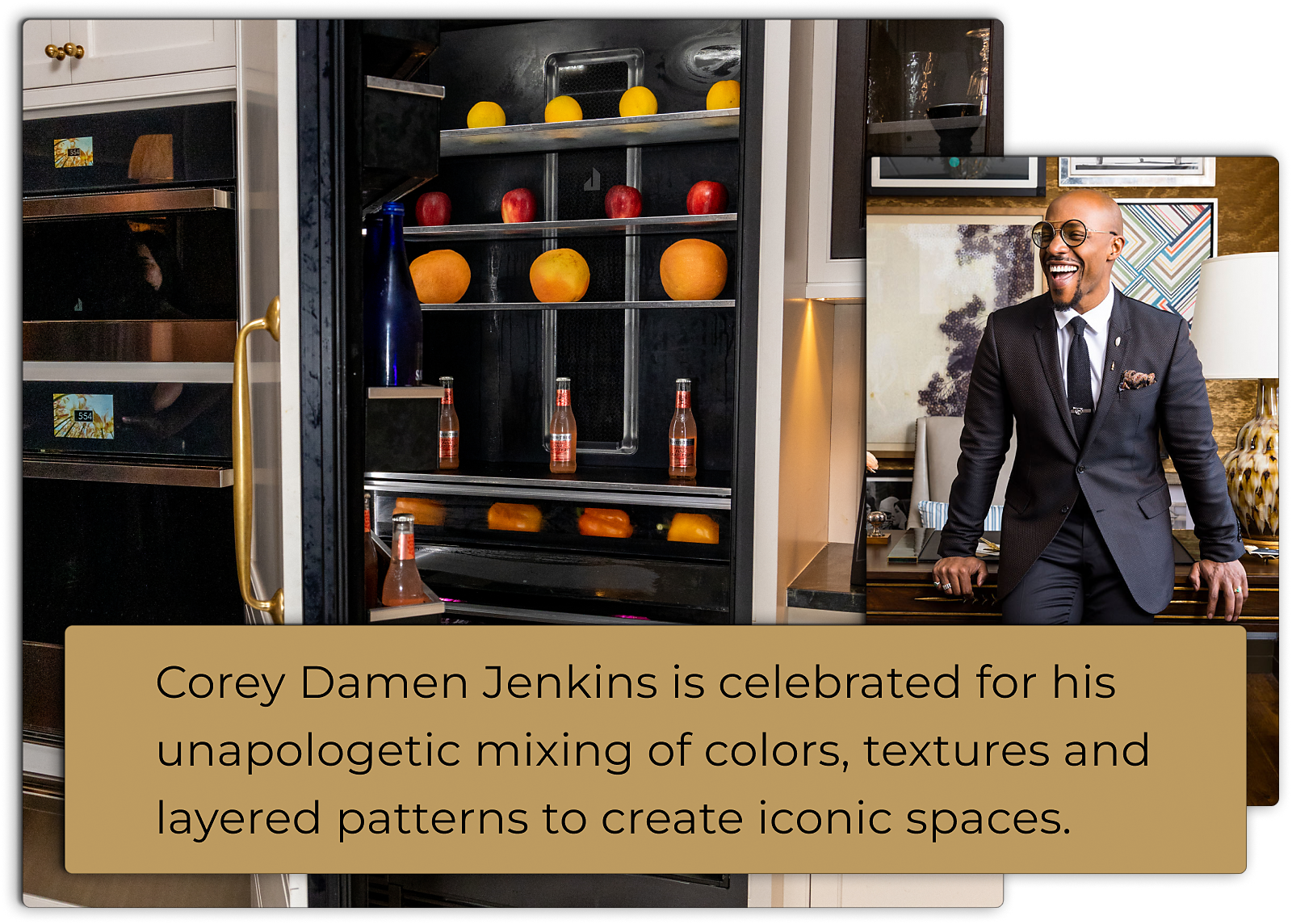 An open JennAir® Column and Portrait of Corey Damen Jenkins.
