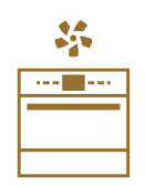 An icon of a convection wall oven. 