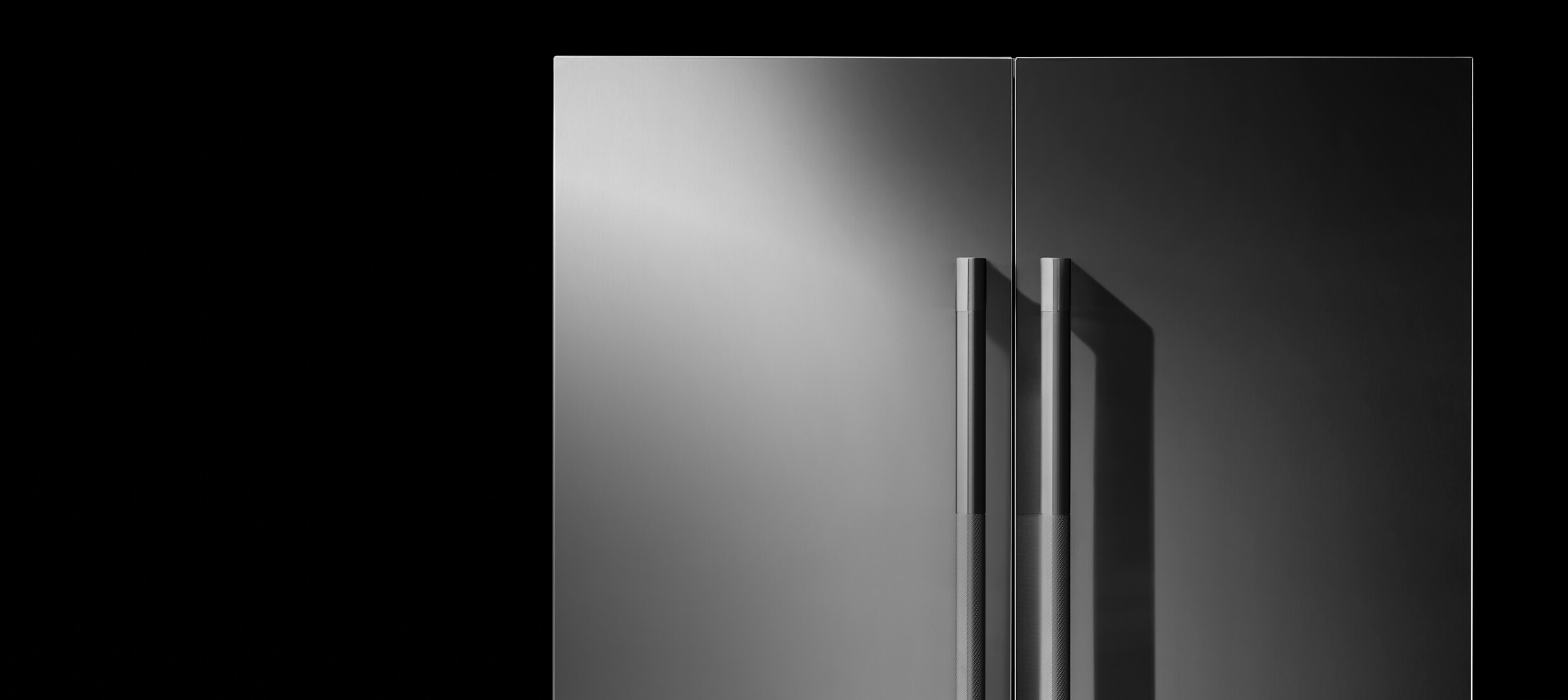  The front of a JennAir® built-in refrigerator.