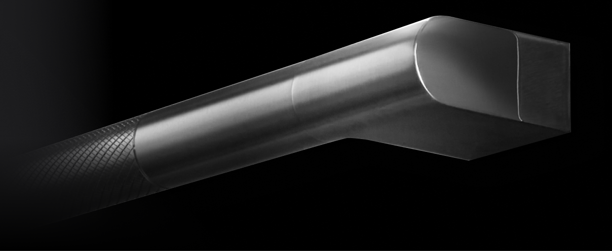 A close-up of the RISE™ handle's design.