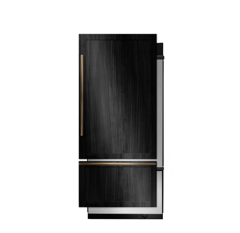 A 36-inch Panel-Ready Built-In Bottom-Freezer Refrigerator.