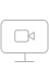 An icon of a desktop computer monitor with a video camera icon inside it.