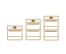An icon of three wall ovens. 