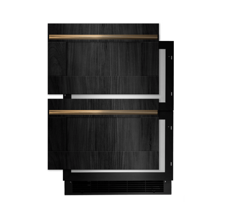 A JennAir® Panel-Ready Double Refrigerator Drawer.
