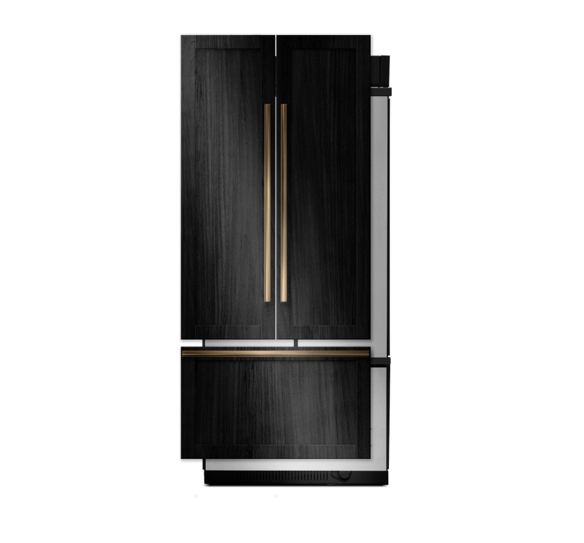 A JennAir® Panel-Ready Built-In Bottom Freezer Refrigerator.