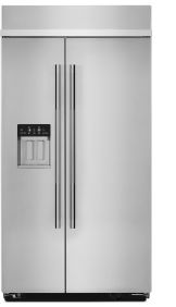 A JennAir® 42-inch exterior dispense side-by-side refrigerator. 