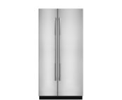 A JennAir® side-by-side built-in refrigerator.