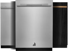 A collage of three JennAir® dishwashers with third rack + wash.