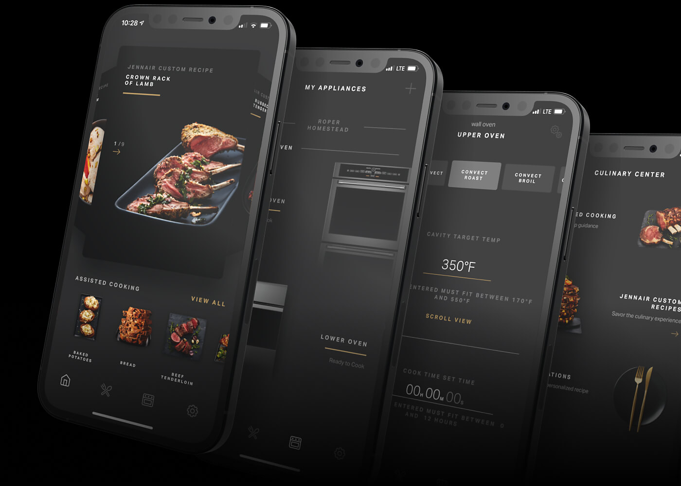 Close-up of phones displaying the Culinary Center.