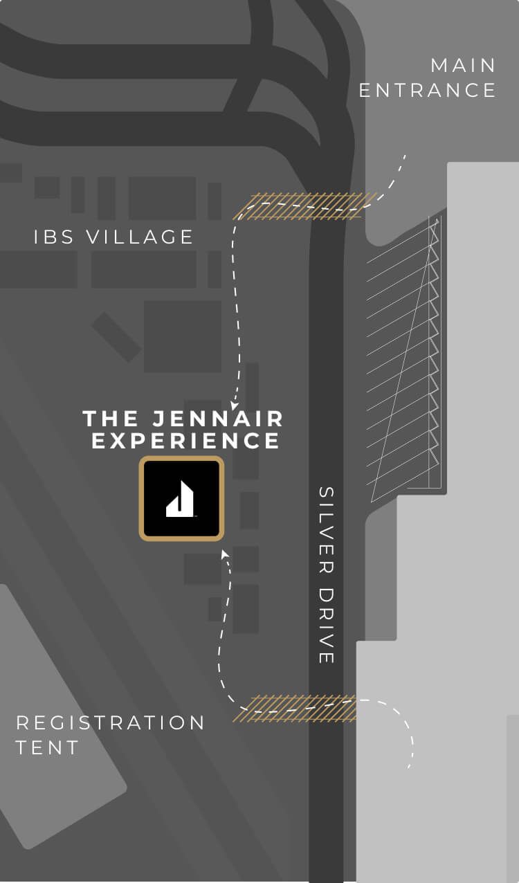A map of IBIS Village showing the location of the JennAir Experience.