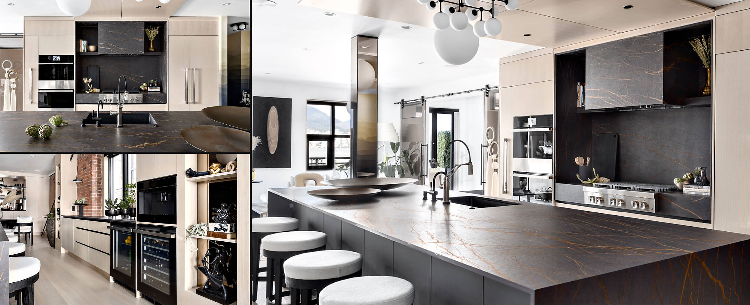 A stylish, modern JennAir kitchen on Water Street filled with JennAir appliances. 