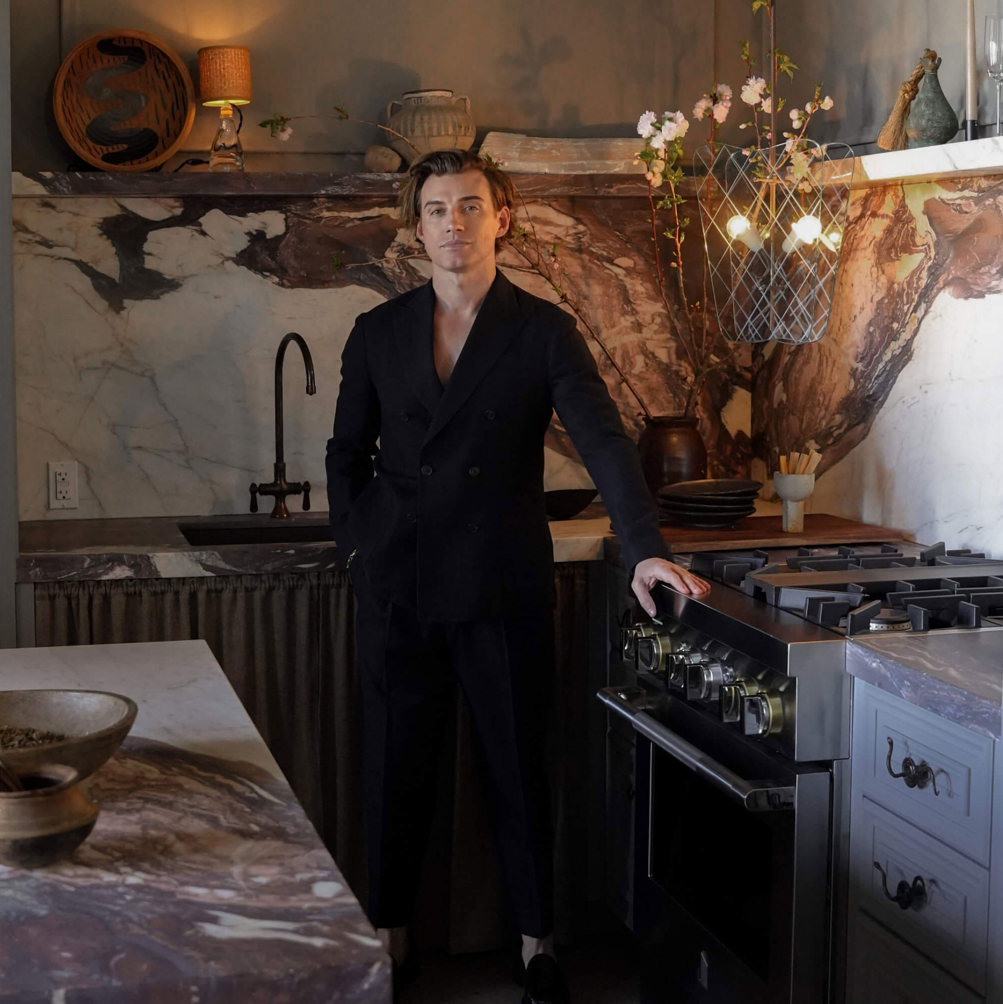 Jeremiah Brent in his office kitchen.