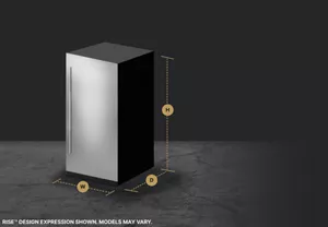 A JennAir® column refrigerator with height, width and depth dimensions shown.