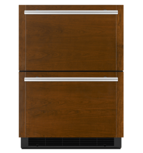 A JennAir® panel-ready double drawer refrigerator.