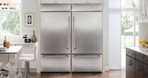 Stainless Steel Freestanding KitchenAid Refrigerator with Double Doors