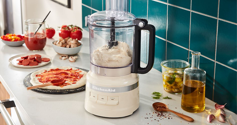 Kneading dough in food processor