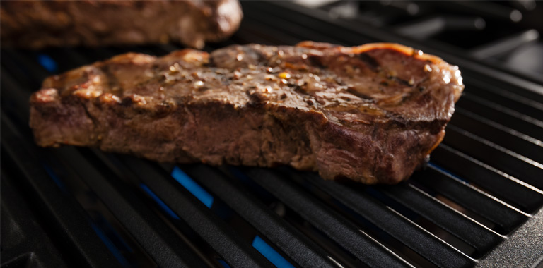 KitchenAid Built-In Grill Cooking Steak