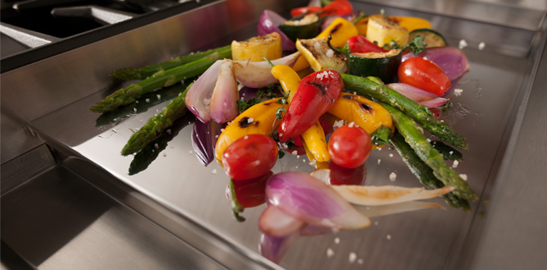 KitchenAid Built-In Griddle Cooking Vegetables
