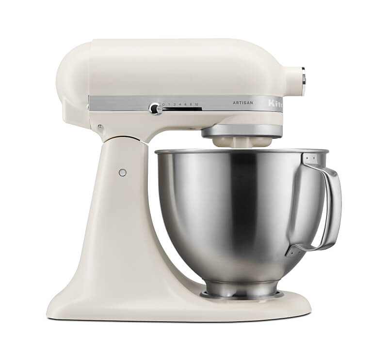 A KitchenAid® Tilt-Head Stand Mixer in Porcelain White.