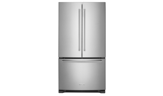 A stainless steel KitchenAid® French door refrigerator