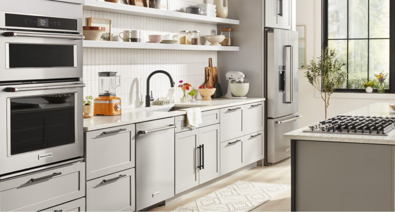 A bright kitchen with KitchenAid® appliances 