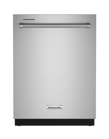 Stainless steel KitchenAid® dishwasher.