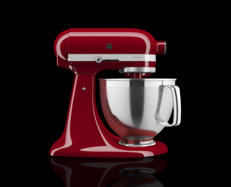 A stand mixer from KitchenAid brand.