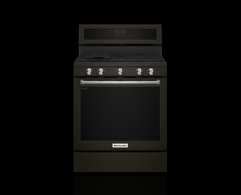 A gas range from KitchenAid brand.
