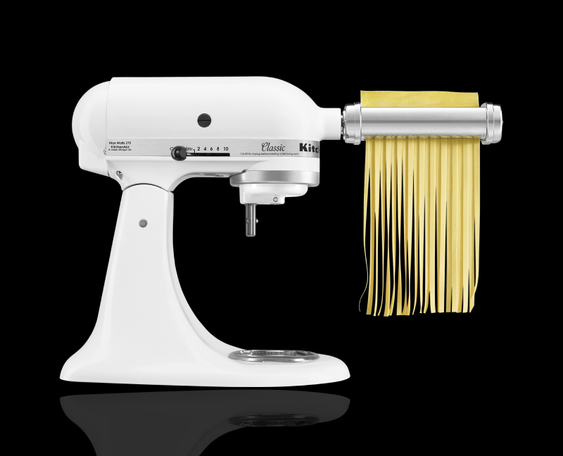A pasta press attachment from KitchenAid brand.