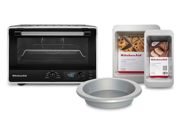 KitchenAid® Digital Countertop Oven with Air Fry and 3 Piece Bakeware Set Bundle.