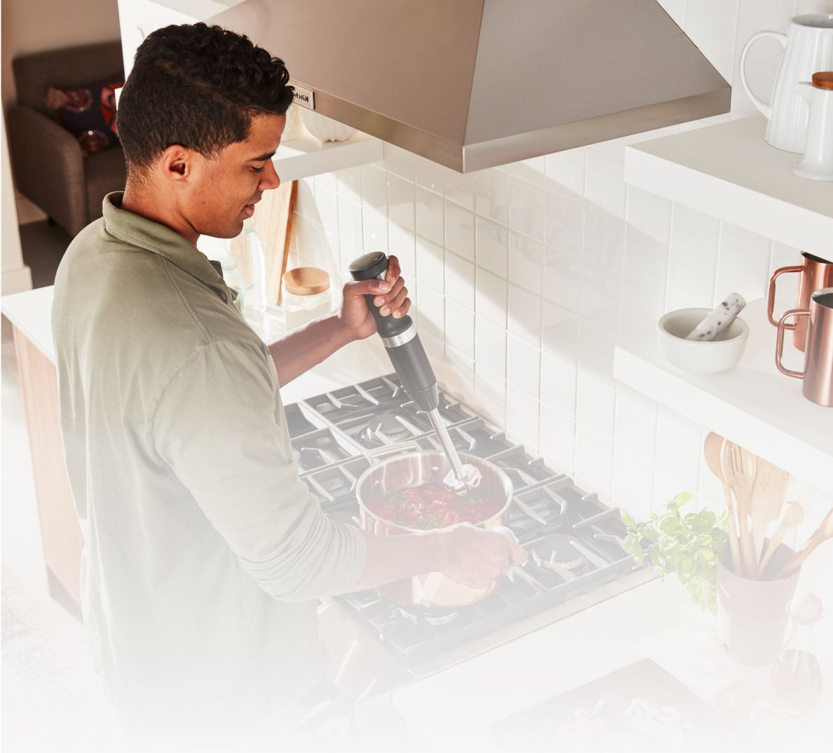 Cooking with a KitchenAid® Range and Microwave.