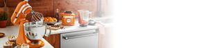 A KitchenAid® Stand Mixer and Blender in Honey.