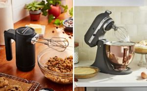 A Stand Mixer and a Hand Mixer.