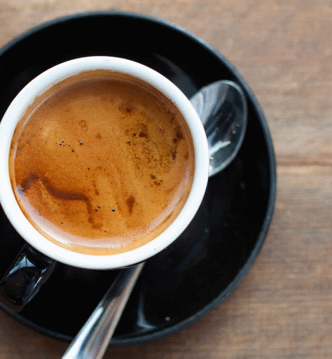 Fresh espresso in an espresso mug