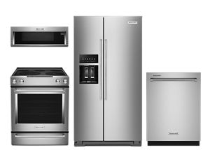 1000-Watt Microwave, Slide-In Convection Range, Side-By-Side Refrigerator and 44 dBA Dishwasher