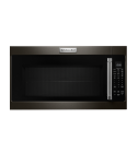 Stainless steel KitchenAid® microwave.