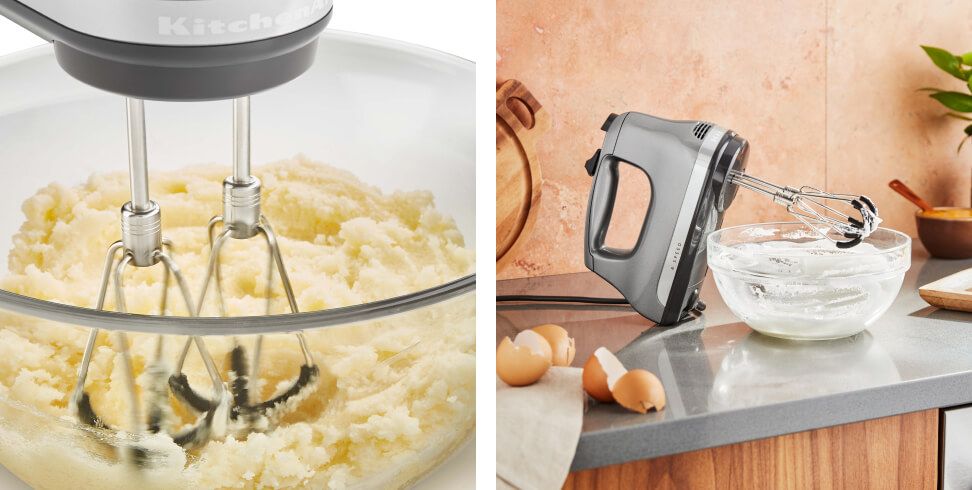 A 6-Speed Hand Mixer with Flex Edge Beaters.