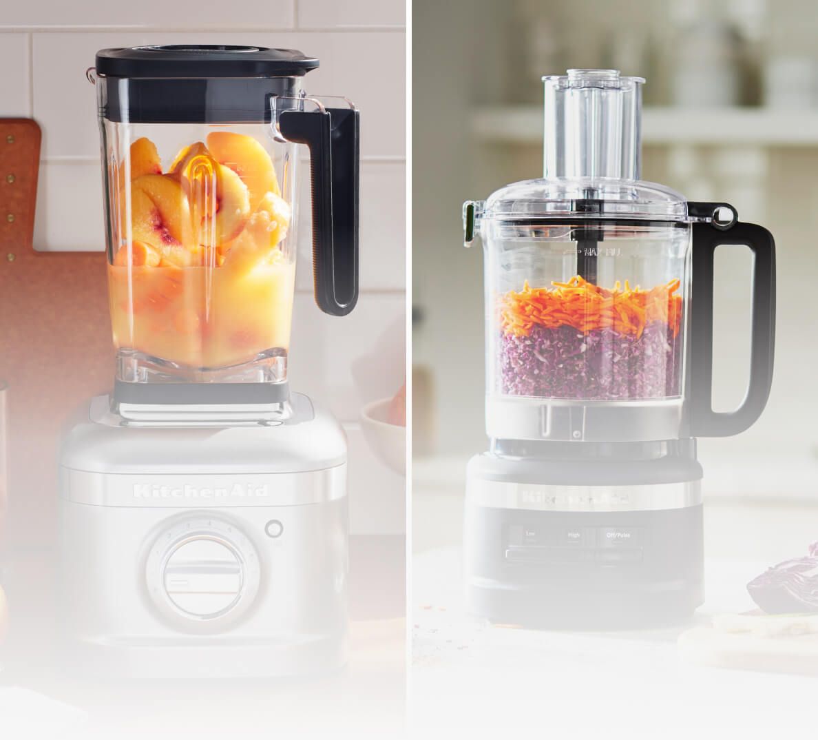 A KitchenAid® Blender and a KitchenAid® Food Processor.