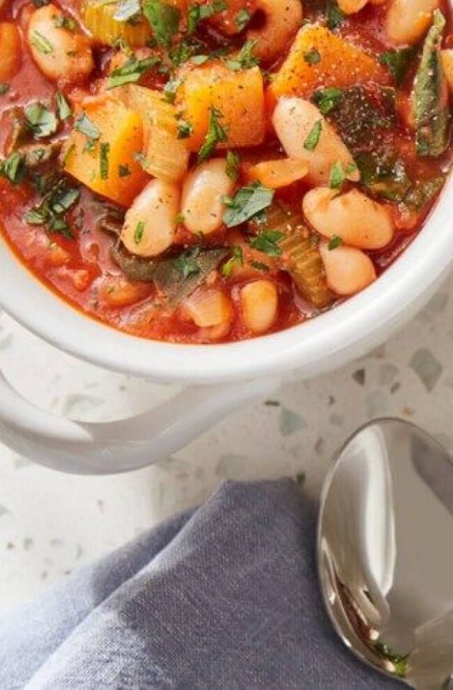A bowl of soup.