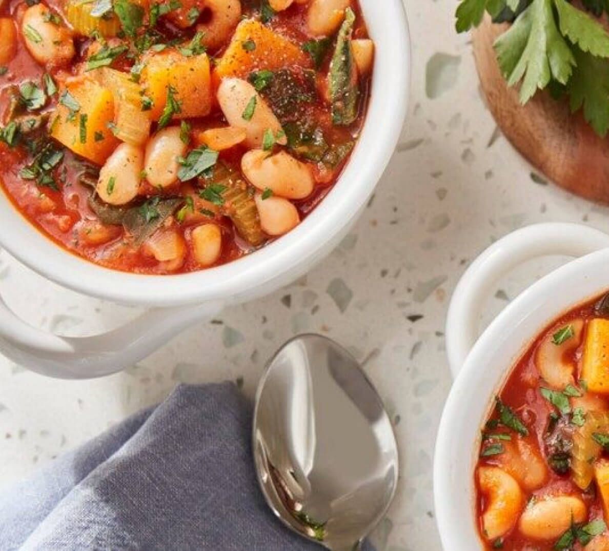A bowl of soup.