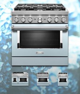 kitchenaid blue gas range