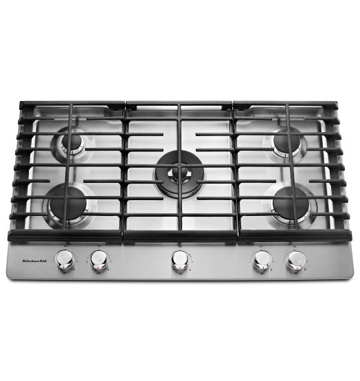 A KitchenAid 36" 5-Burner Gas Cooktop