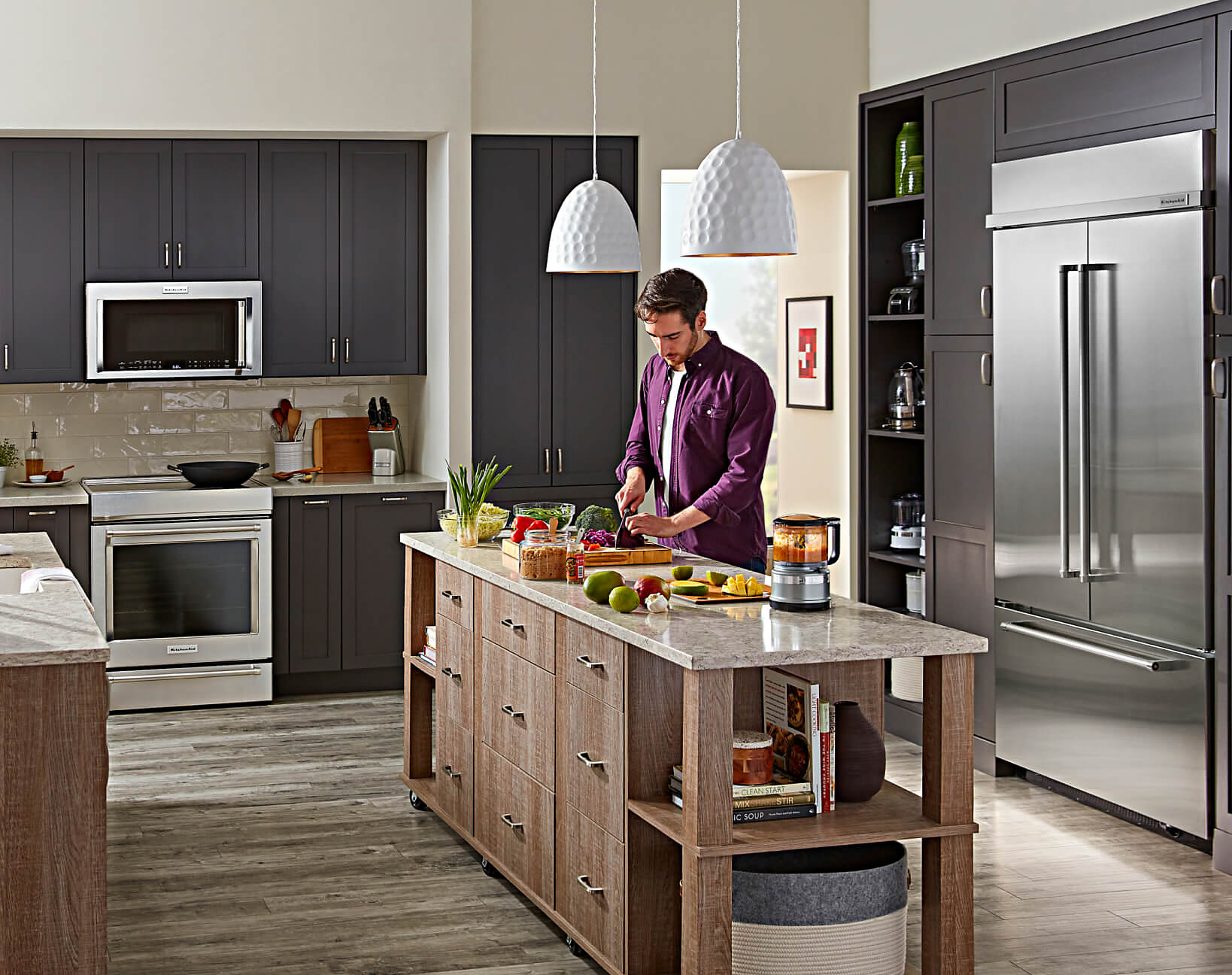A bright kitchen with KitchenAid® appliances.