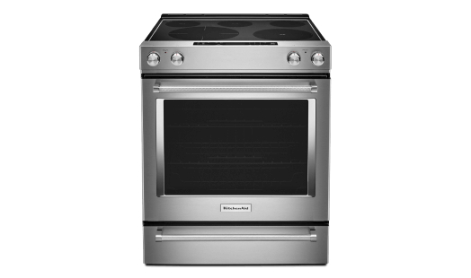A 5-Element Electric Slide-In Convection Range.